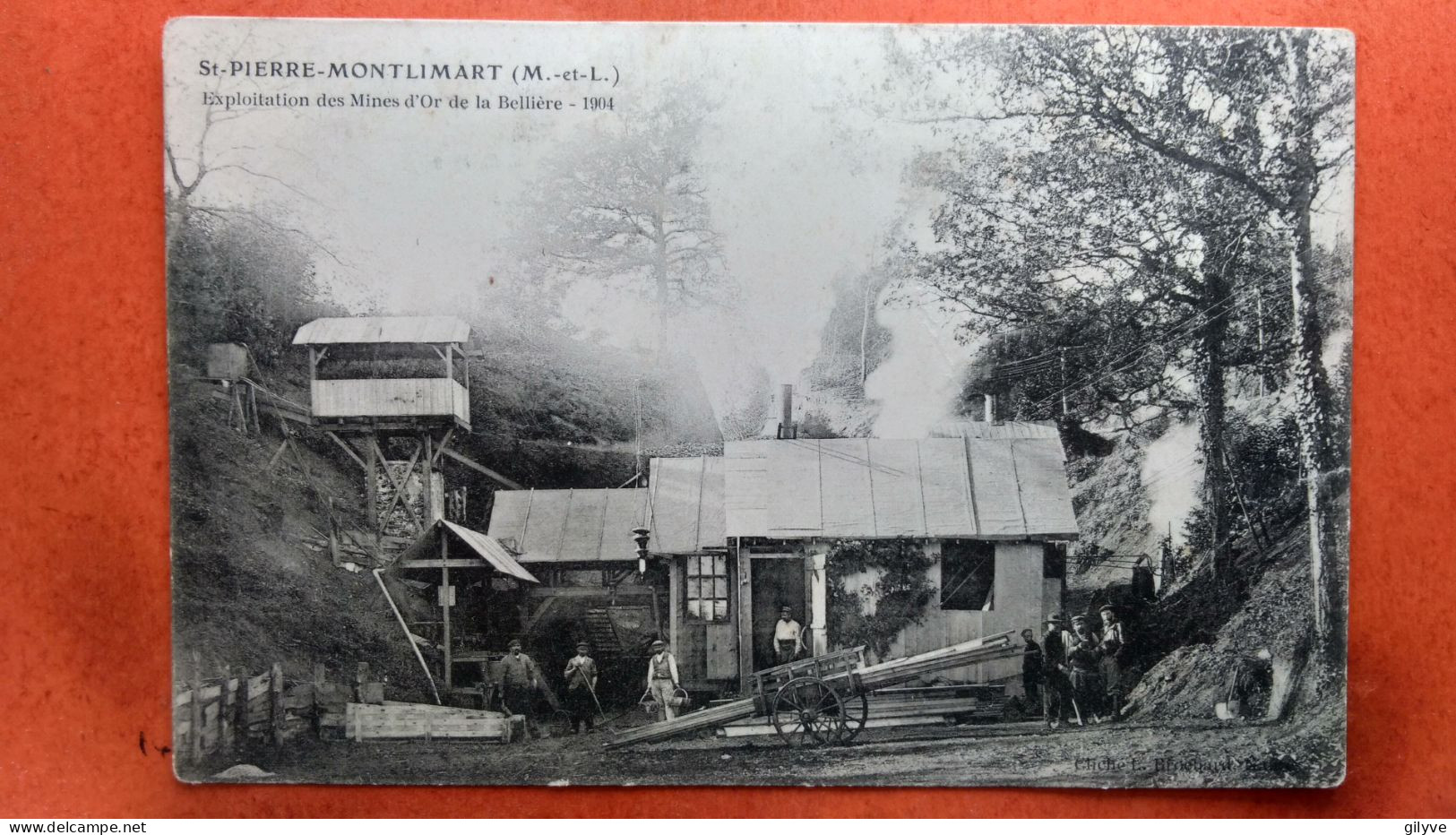 CPA (49) Saint Pierre Montlimart. Exploitation Des Mines D'or De La Bellière. 1904.Animée.  (4A.n°1466)d - Montrevault