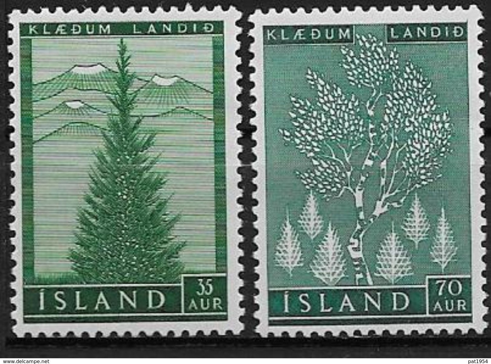 Islande 1957 N° 278/279  Neufs ** MNH Reboisement - Ongebruikt