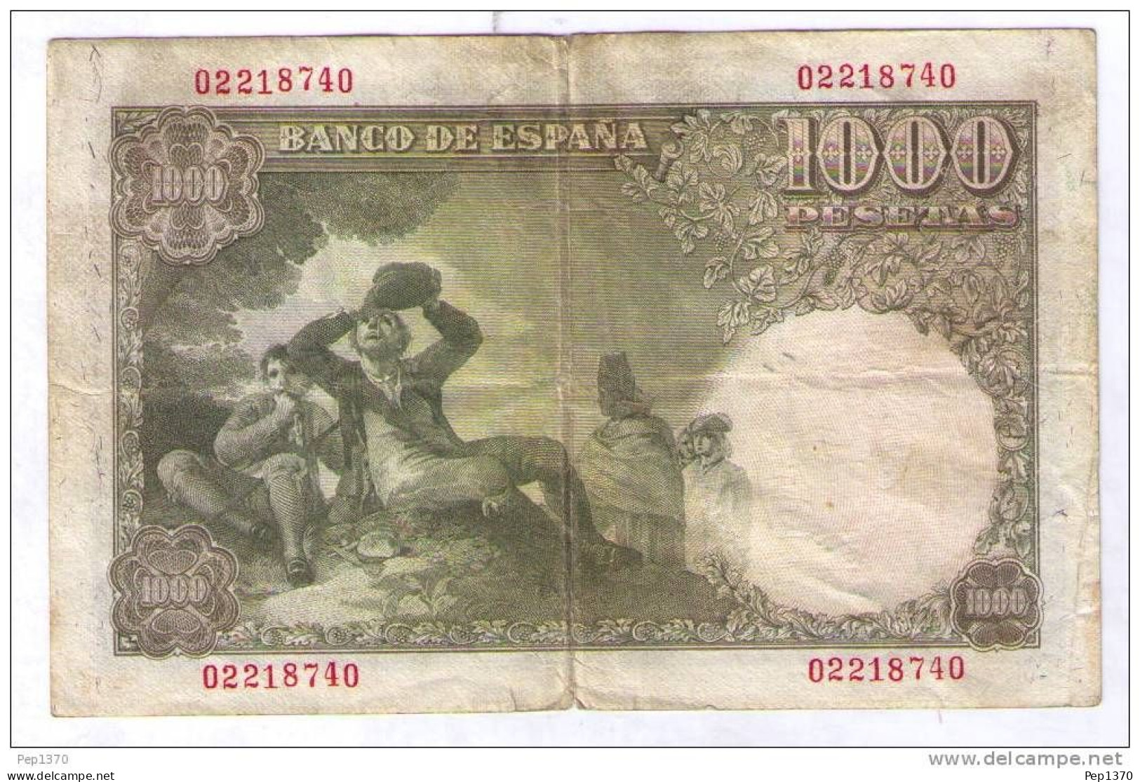 BILLETE DE 1000 PESETAS DE 1949 - RAMON DE SANTILLAN - USADO (VER FOTOS) - 1000 Pesetas