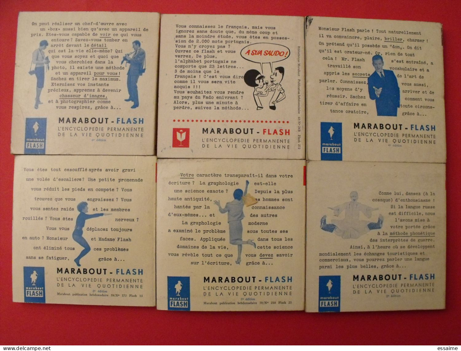 Lot De 6 Marabout Flash 1959-68. Je Parle Russe Portugais Graphologie En Forme Photographie L'art De Parler - Wholesale, Bulk Lots