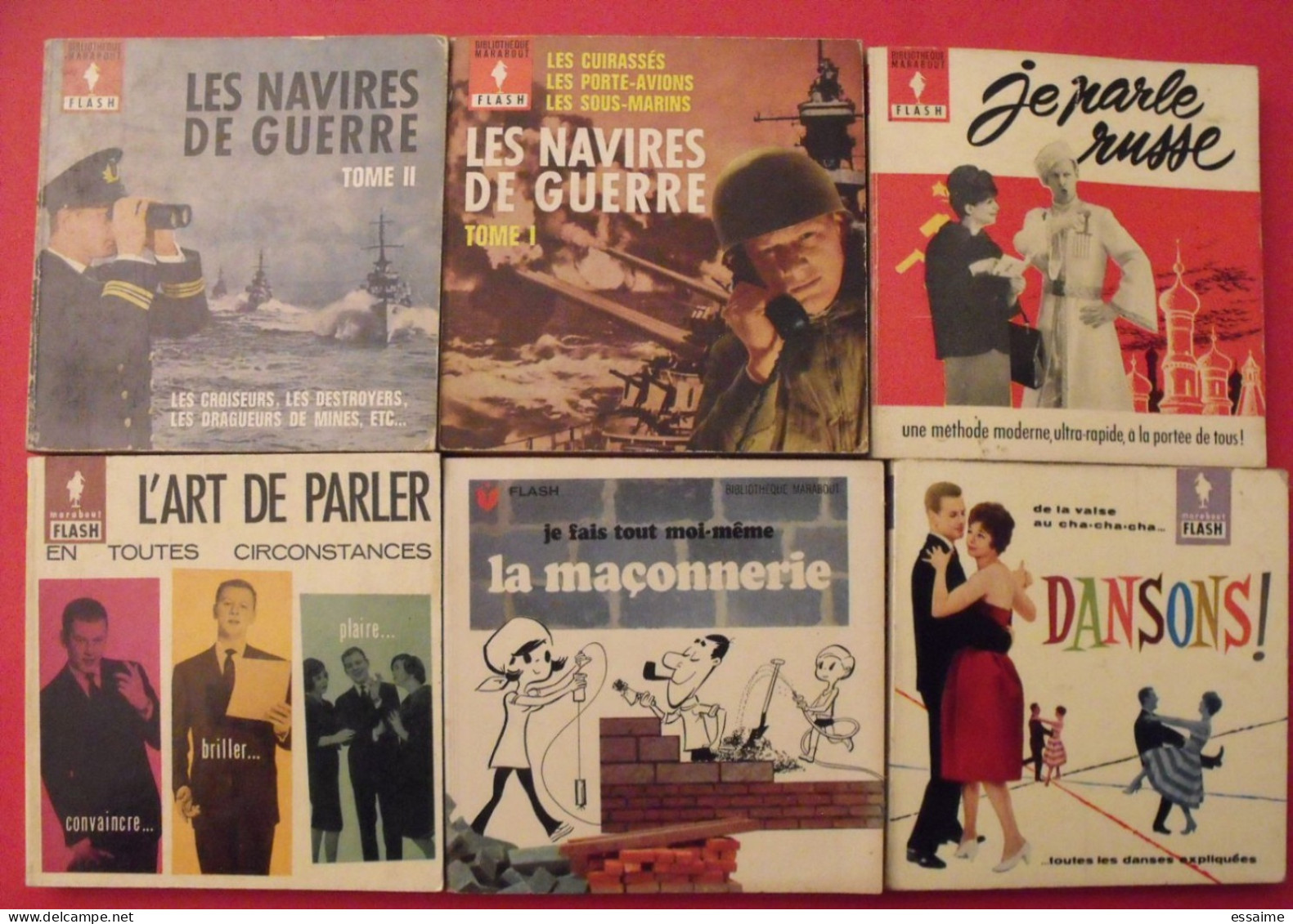 Lot De 6 Marabout Flash 1959-64. Je Parle Russe Navires De Guerre Dansons Maçonnerie L'art De Parler - Wholesale, Bulk Lots