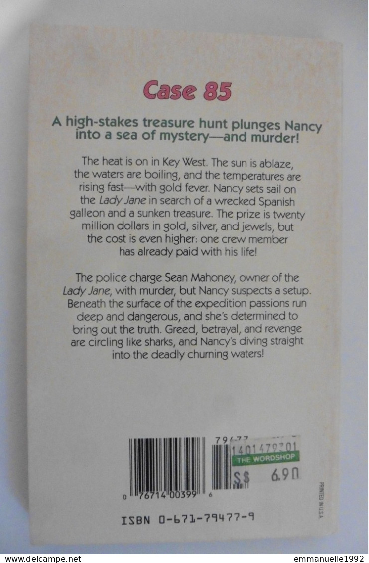 The Nancy Drew Files Case 85 Sea Of Suspicion Carolyn Keene 1993 Paperback Books - English - Drames Policiers