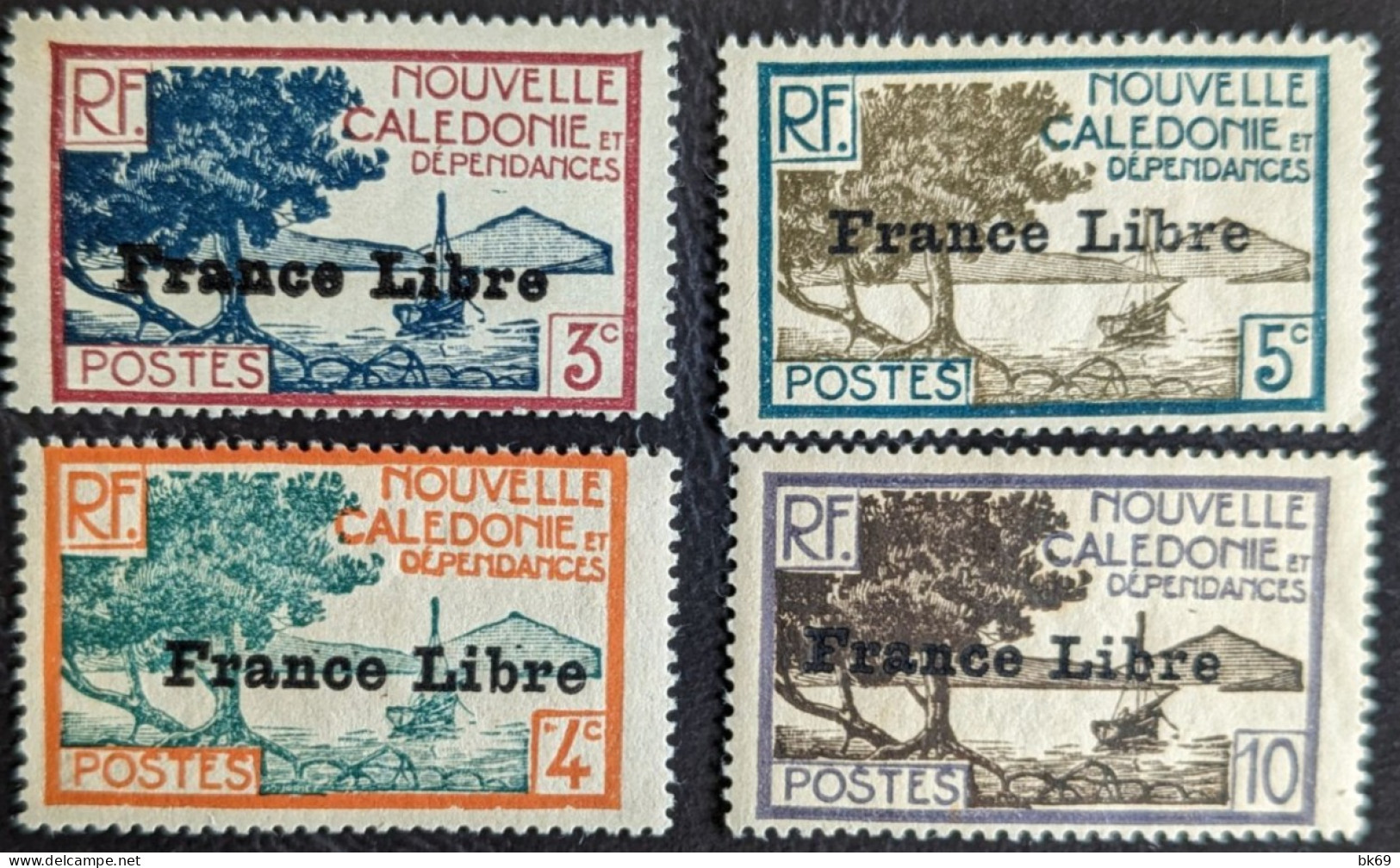 197 à 200  Surchargé France Libre Nouvelle Calédonie - Nuovi