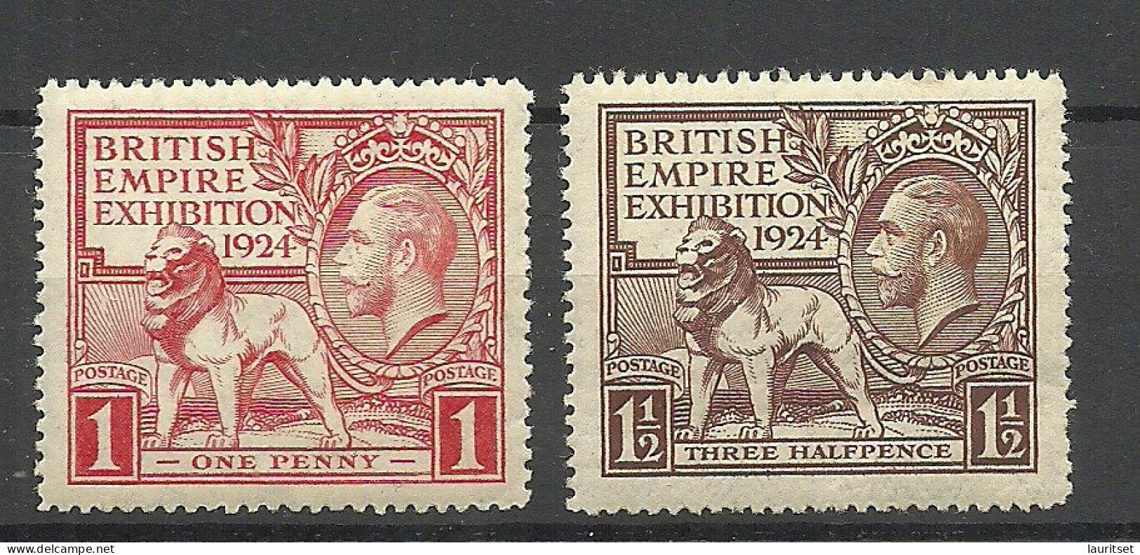 ENGLAND Great Britain 1924 Michel 166 - 167 MNH - Unused Stamps