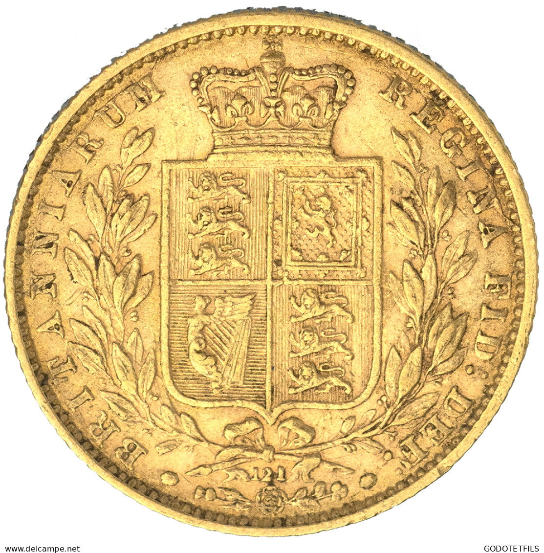 Royaume-Uni-Souverain Victoria  1870 Londres - 1 Sovereign
