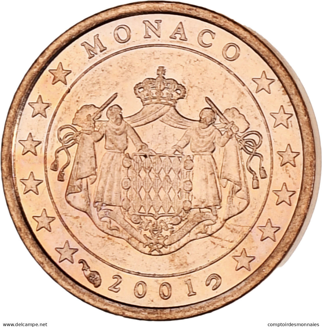 Monaco, Rainier III, Euro Cent, 2001, Paris, SPL, Cuivre Plaqué Acier - Monaco