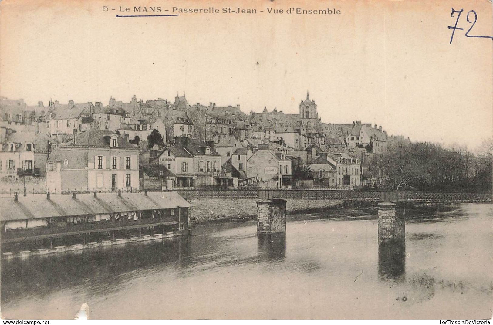 FRANCE - Le Mans - Vue D'ensemble De La Ville Et La Passerele St Jean - Carte Postale Ancienne - Le Mans