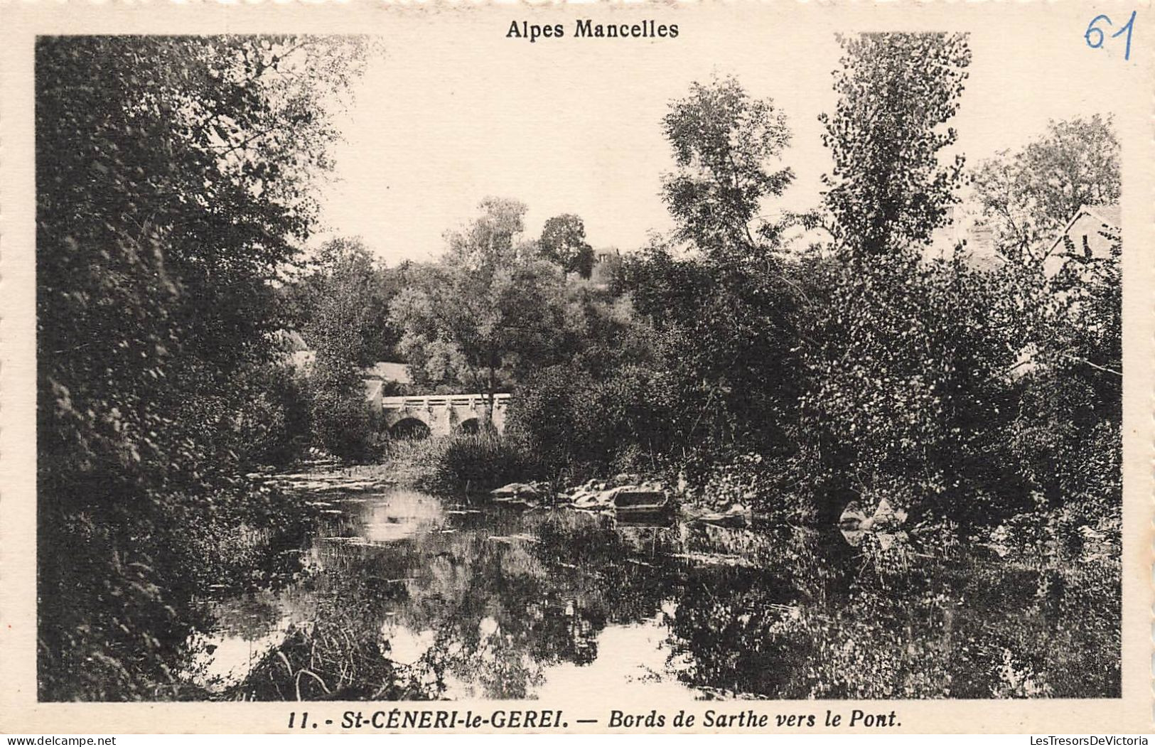FRANCE - Les Alpes Mancelles - Saint Céneri (Orne) - Vue Générale Bords De Sarthe Vers Le Pont - Carte Postale Ancienne - Sable Sur Sarthe