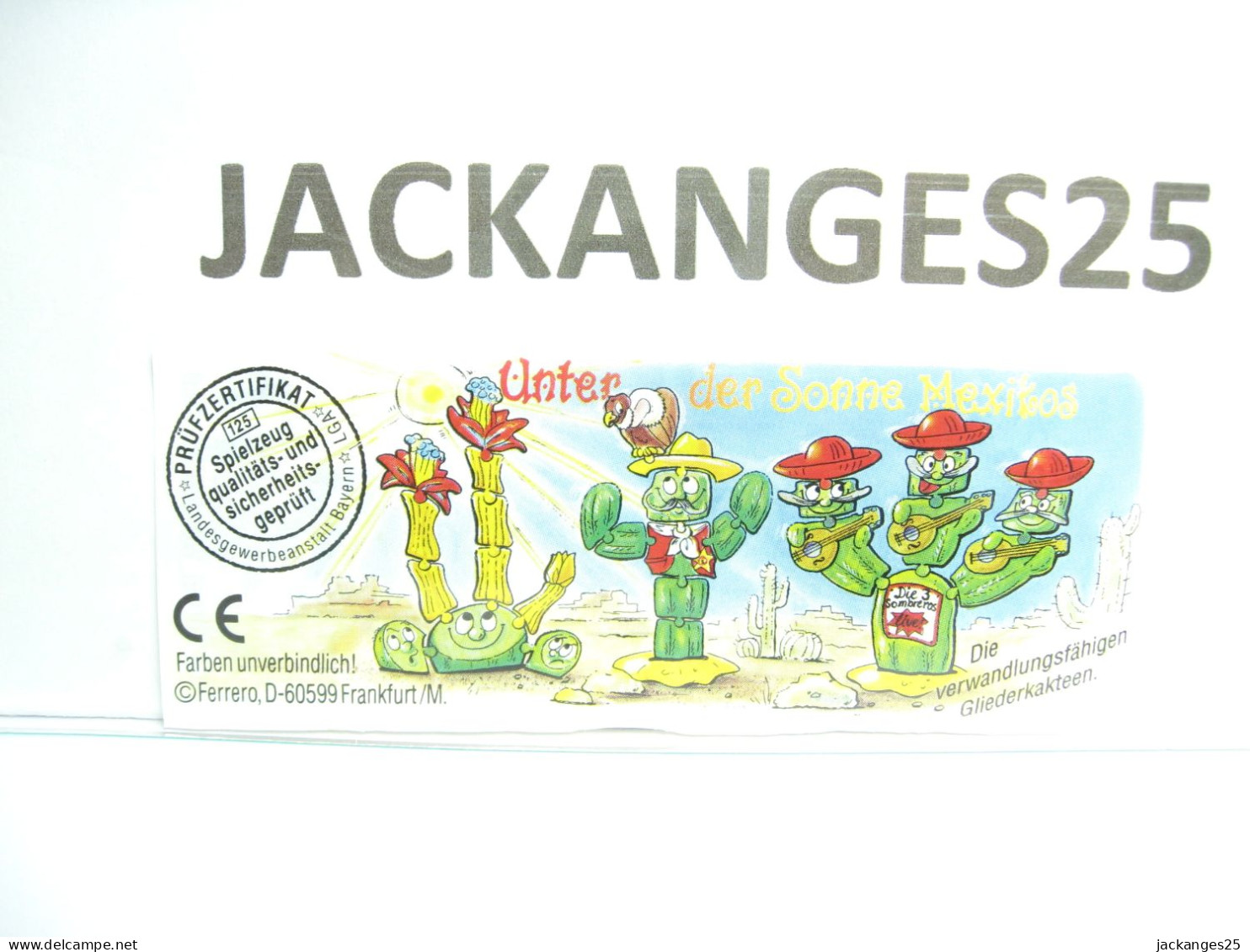 KINDER 3.  614130 A PUZZLE CACTUS MEXIKOS 1999 2003  + BPZ - Puzzles