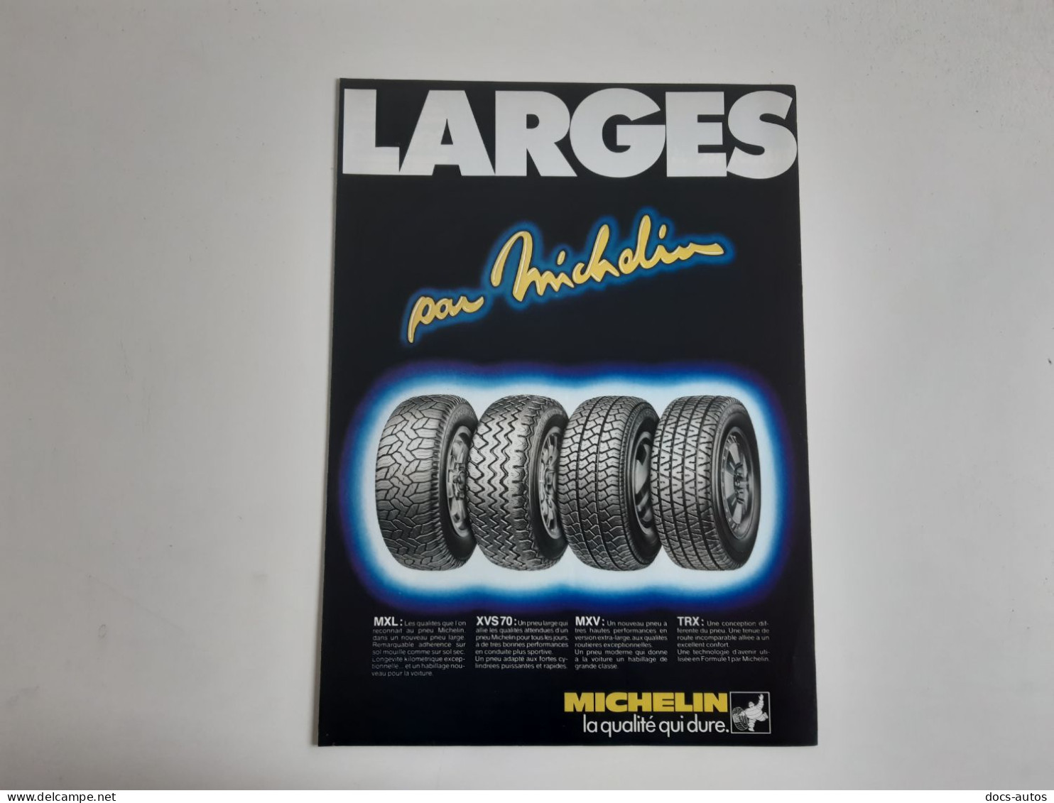 Pneus Michelin Larges - Publicité De Presse Automobile - Sonstige & Ohne Zuordnung