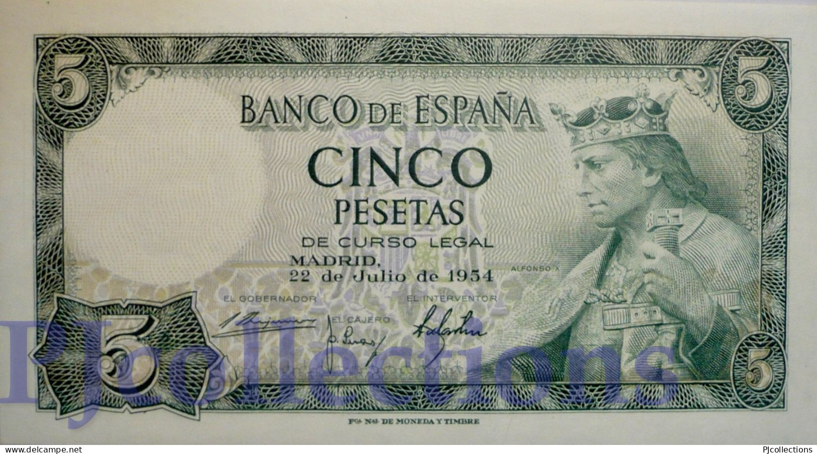 SPAIN 5 PESETAS 1954 PICK 146a UNC - 5 Pesetas