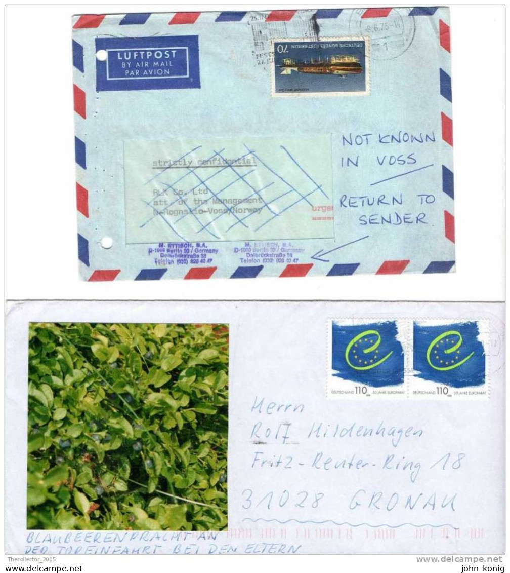 2 X Lettera - Cover - Briefe - Germania - Germany - Deutsche - Europa CEPT + Air Mail - 1981-1990