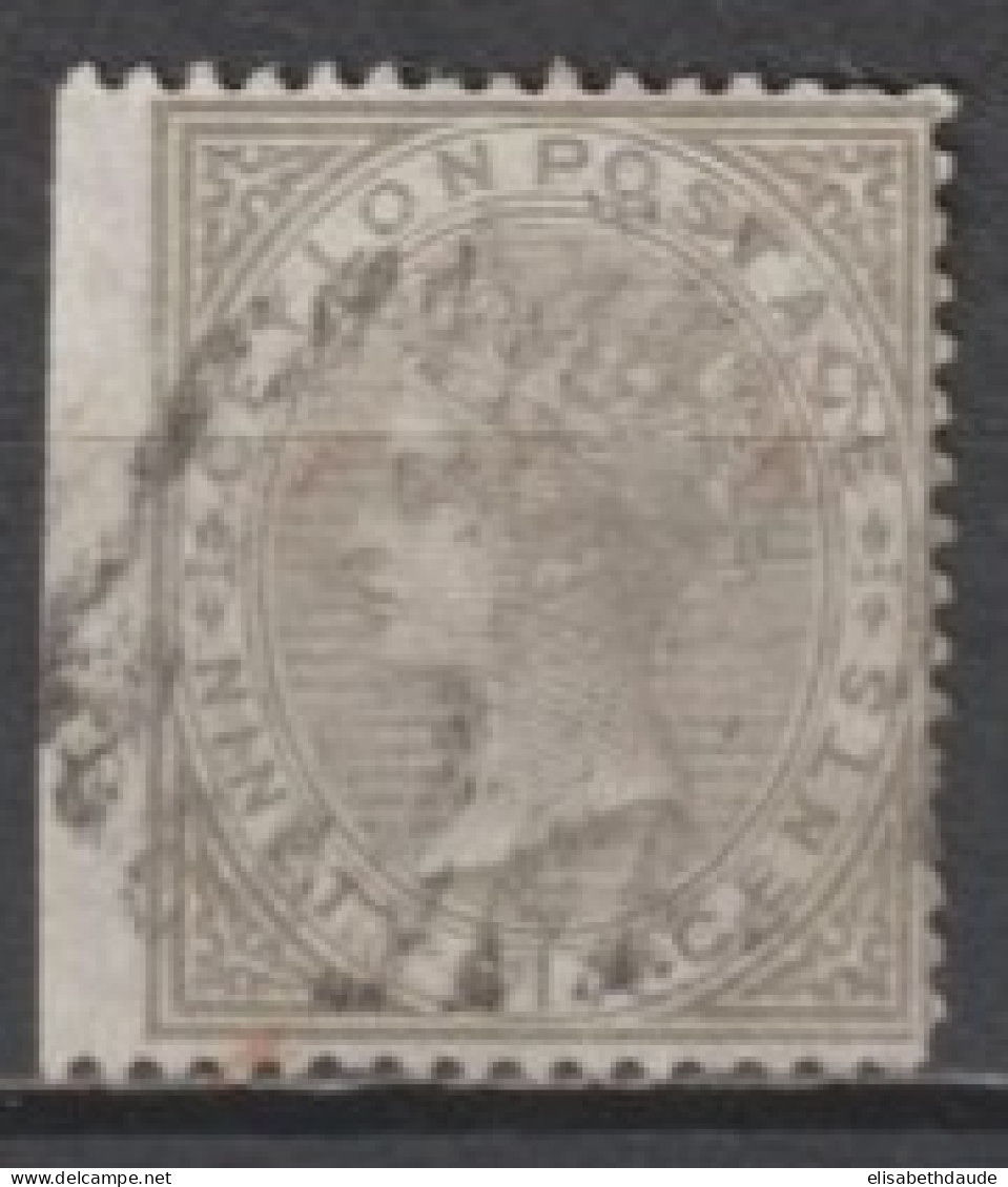 CEYLON - 1868 - YVERT N° 58 OBLITERE (PETIT PLI D'ANGLE) - COTE = 35 EUR. - Ceylon (...-1947)