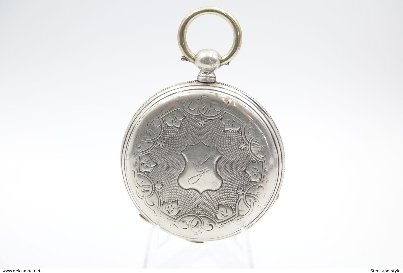 Watches : POCKET WATCH SOLID SILVER Key Winding Wide Dial Open Face 1880-900's - Original - Running - Montres Gousset