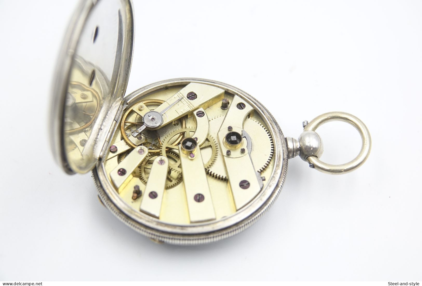 Watches : POCKET WATCH SOLID SILVER Key Winding Wide Dial Open Face 1880-900's - Original - Running - Relojes De Bolsillo