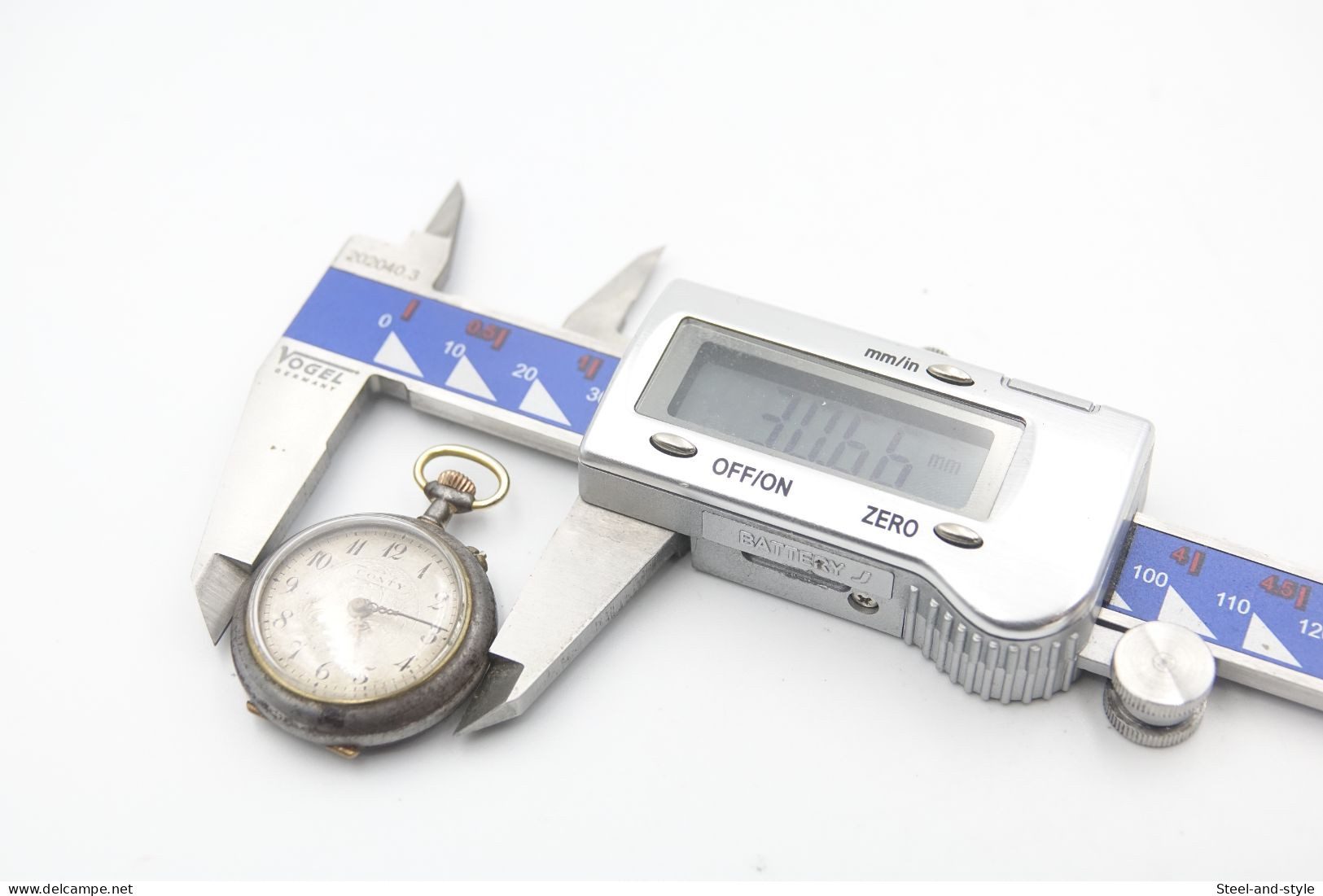 Watches : POCKET WATCH GUN METAL SILVER DIAL CONTY 18-1900's - Original - Running - Relojes De Bolsillo