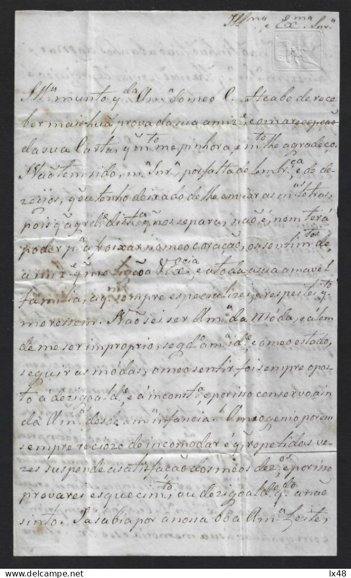 Carta Pré-filatélica 1845, Ínsua, Penalva Castelo,Viseu. Marca 'Guimaraes' 25rs Azul. 'Porto' Azul. Constanç Albuquerque - ...-1853 Préphilatélie