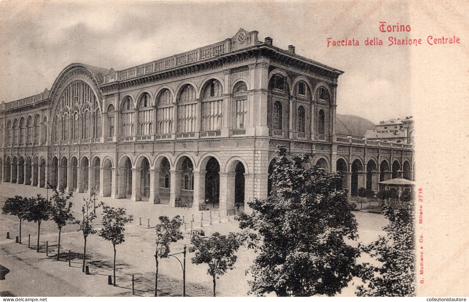 TORINO - FACCIATA DELLA STAZIONE CENTRALE - CARTOLINA FP NON SPEDITA DEL PRIMO 900 - Stazione Porta Nuova