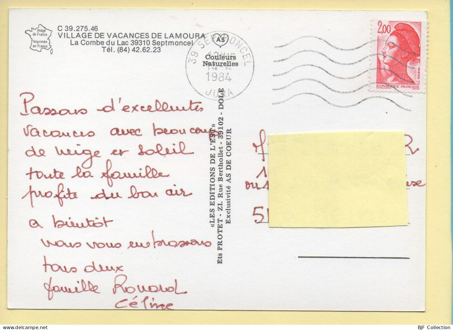 39. LAMOURA / SEPMONCEL – Village De Vacances – La Combe Du Lac – Multivues (animée) (voir Scan Recto/verso) - Septmoncel