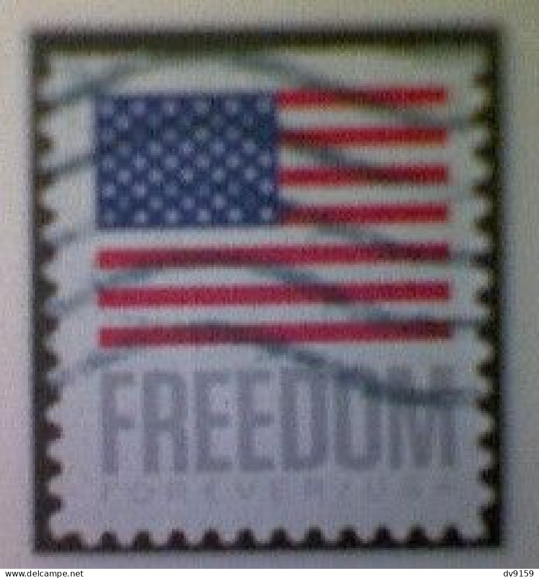 United States, Scott #5791, Used(o), 2023 Booklet, Freedom Flag, (63¢), Gray, Blue, And Red - Gebruikt