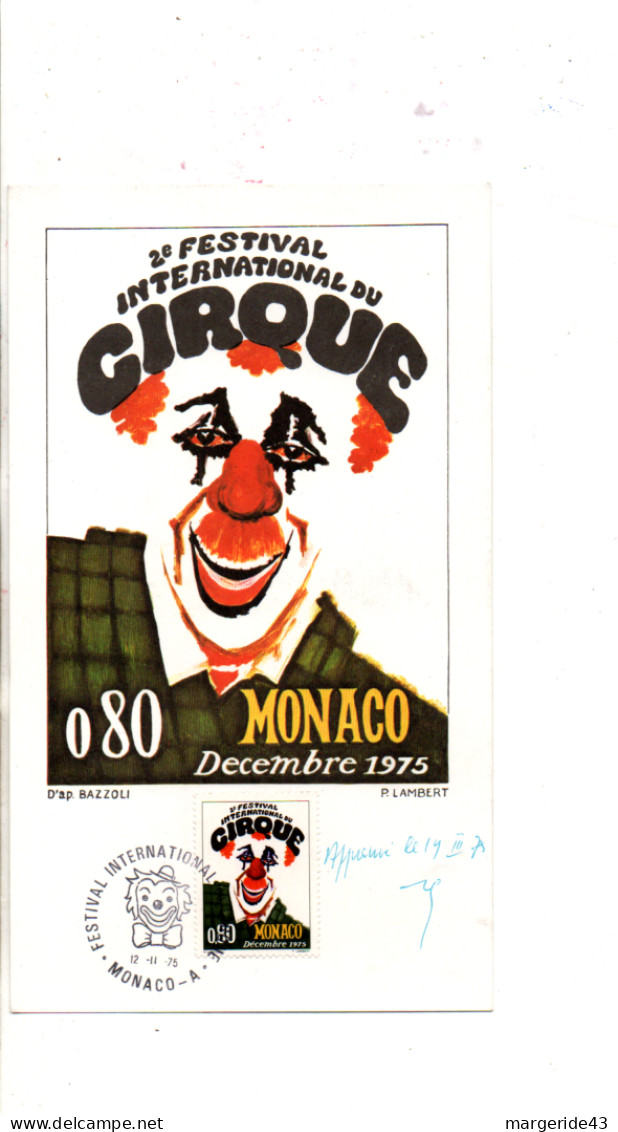 MONACO FESTIVAL DU CIRQUE 1975 - Circo