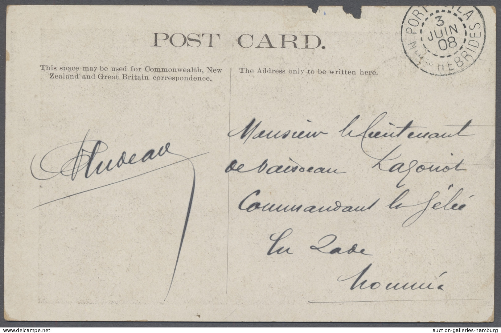 New Hebrides: 1908, June 3, Ppc Depicting The Root Of A Huge YAM Franked 5c Fren - Other & Unclassified