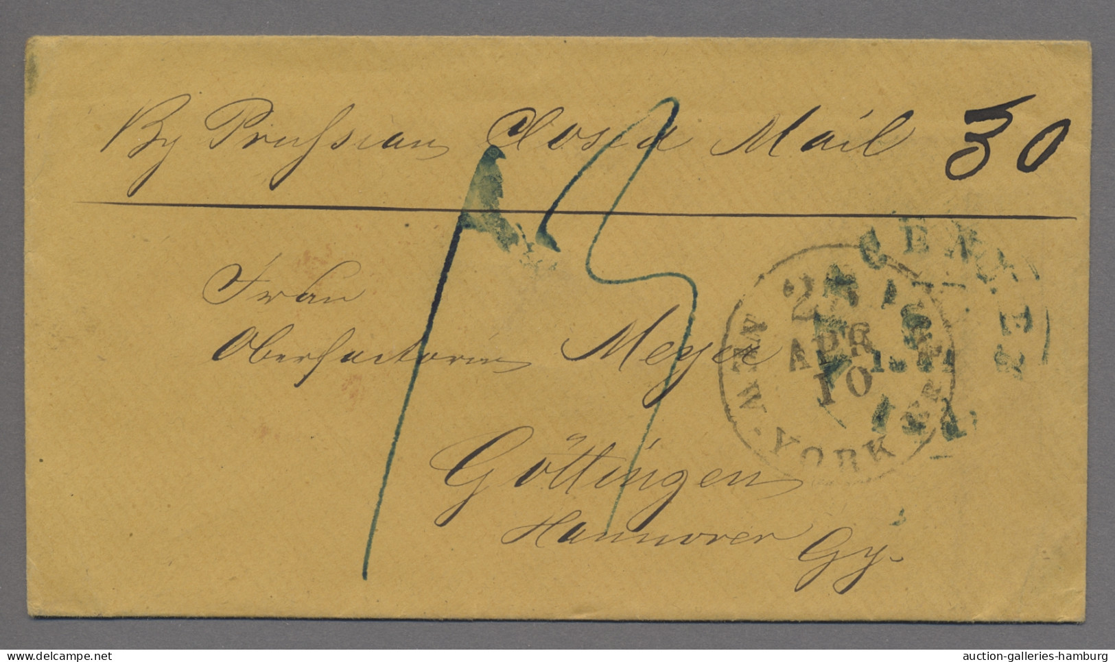 United States Of America: 1861 (ca.), Sehr Guterhaltener Briefumschlag Mit Stemp - …-1845 Préphilatélie