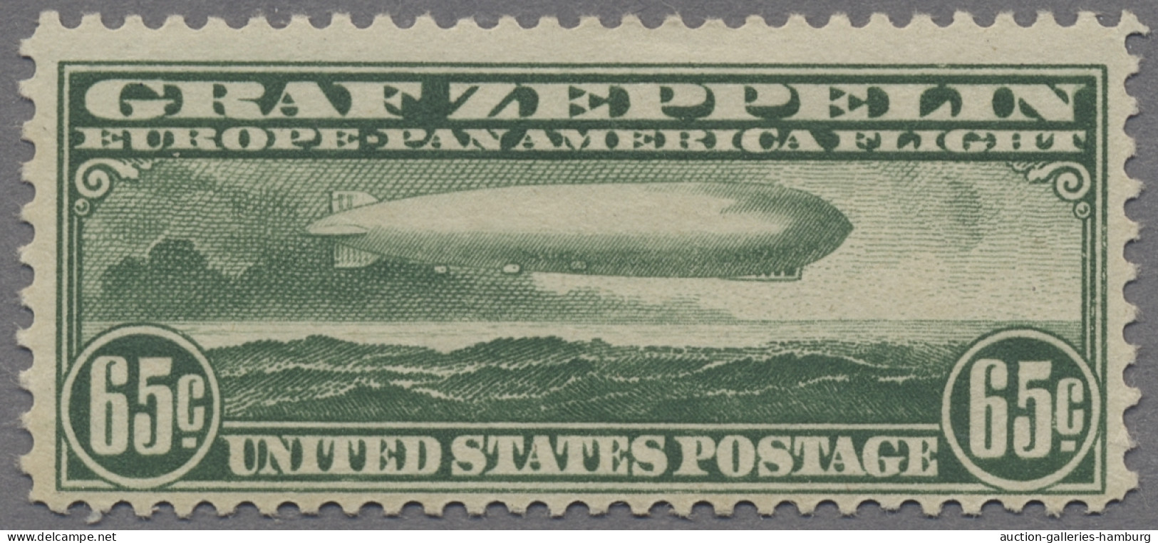 United States: 1930, Besuch Des Luftschiffs Graf Zeppelin, Alle Drei Werte Norma - Neufs