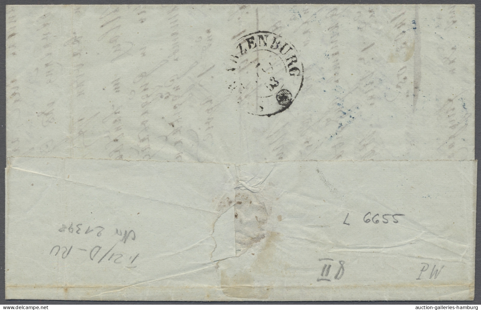 Schweiz: 1853, Rayon II Ohne Kreuzeinfassung, 10 Rp. Schwarz / Orangerot / Braun - Lettres & Documents