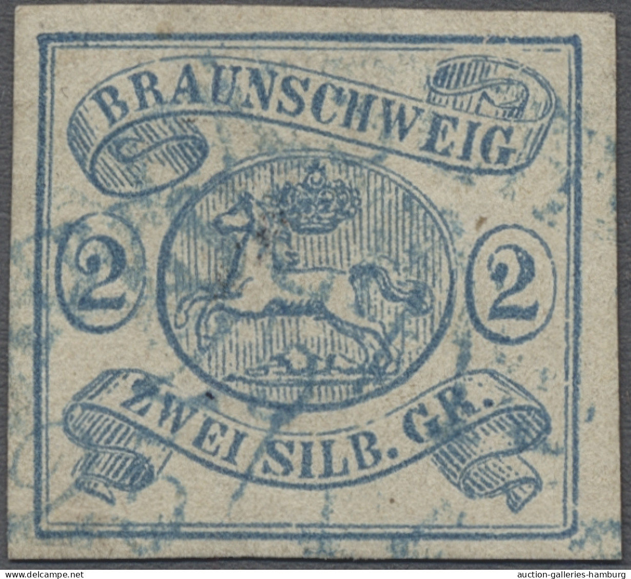 Braunschweig - Marken Und Briefe: 1852, Wappen, 1. Ausgabe, 2 Sgr. Lebhaftpreußi - Brunswick