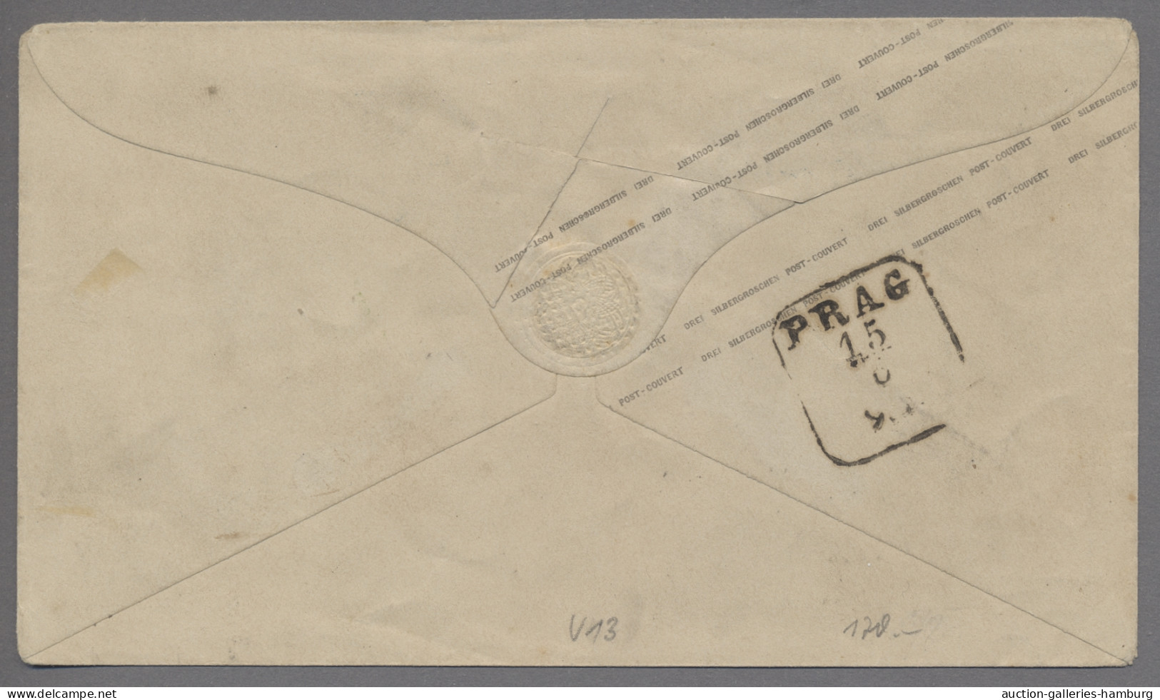 Hamburg - Preussisches Oberpostamt: 1855, "Friedrich Wilhelm IV." 3 Sgr.-Ganzsac - Hambourg