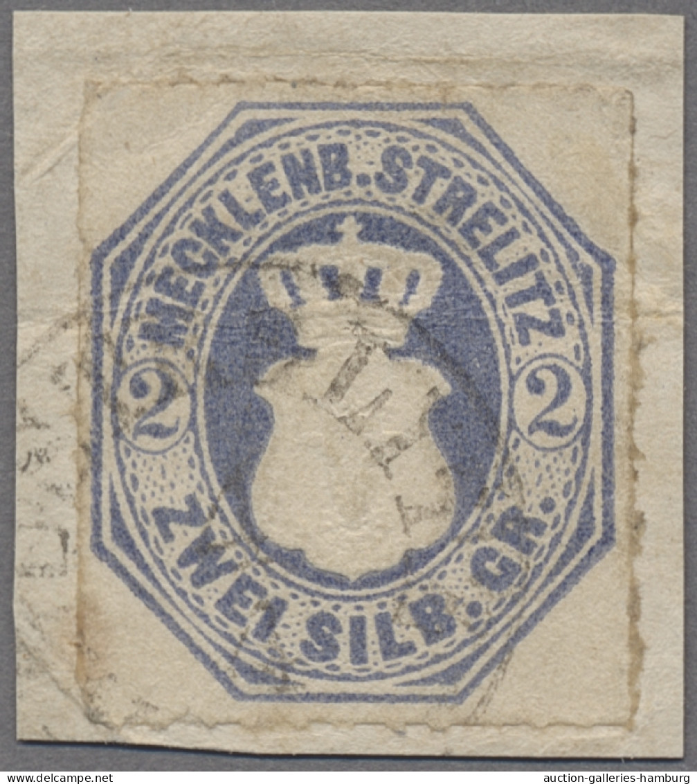 Mecklenburg-Strelitz - Marken Und Briefe: 1864f., Wappen Im Oval, 2 Sgr. Dunkelu - Mecklenburg-Strelitz