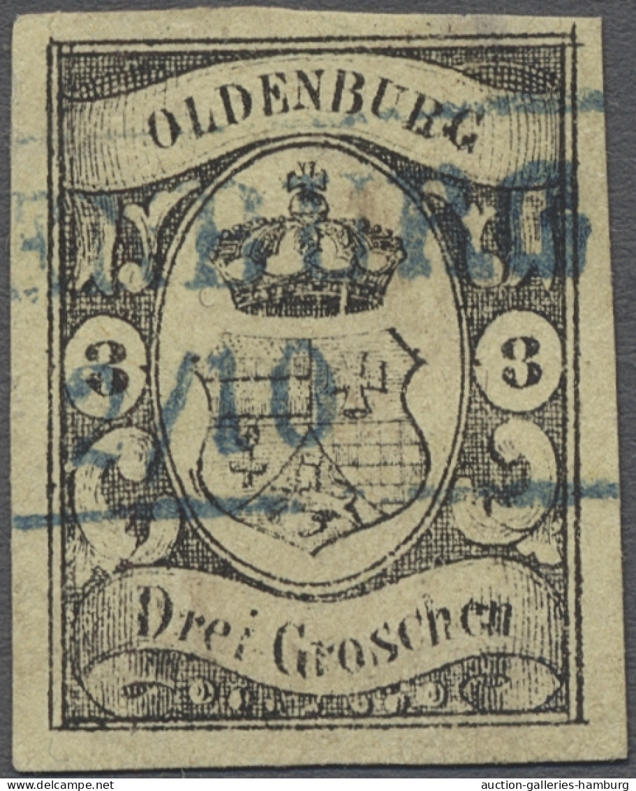 Oldenburg - Marken Und Briefe: 1859, Staatswappen, 3 Gr. Schwarz Auf Lebhaftgrau - Oldenbourg