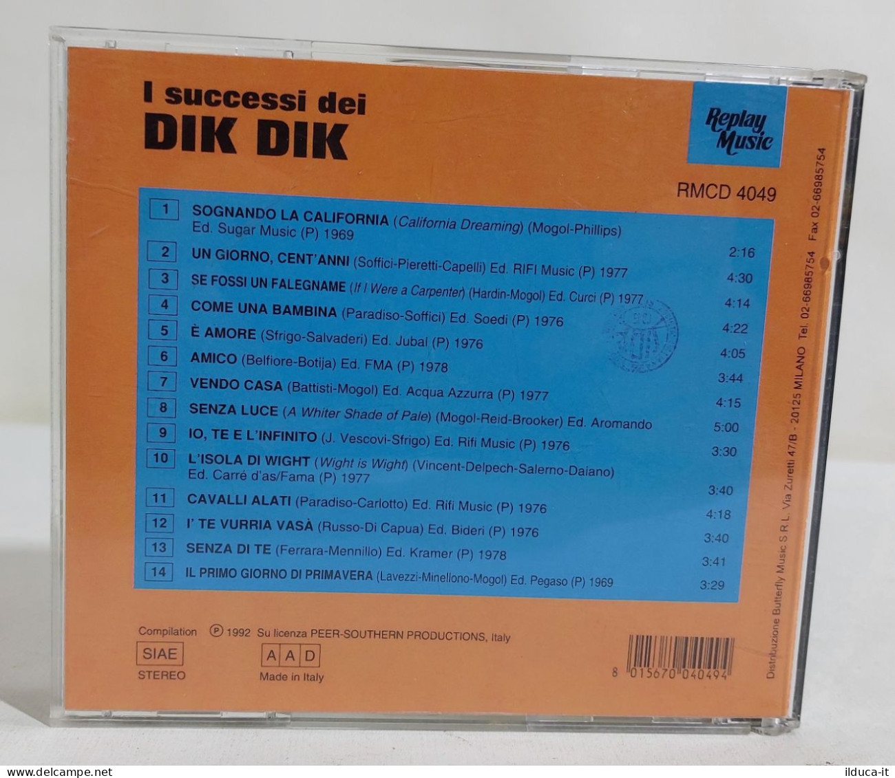 27188 CD - I Successi Dei DIK DIK - Replay Music 1992 - Autres - Musique Italienne