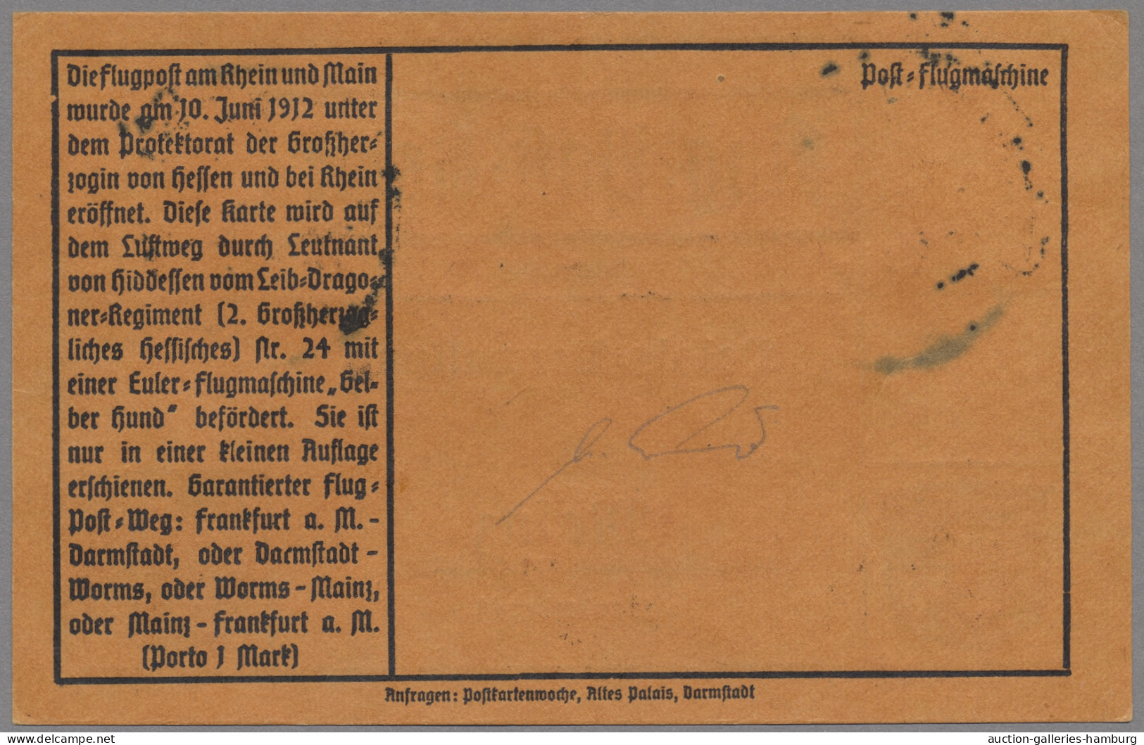 Deutsches Reich - Germania: 1912, Flugpost "Gelber Hund", Zwei Stück Auf Flugkar - Lettres & Documents