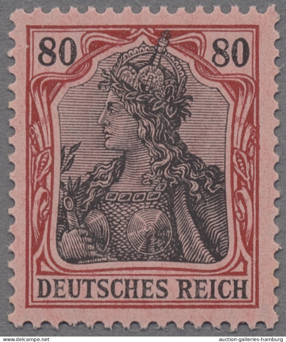 Deutsches Reich - Germania: 1918, Deutsches Reich Mit Wz., Kriegsdruck, 80 Pf. K - Neufs