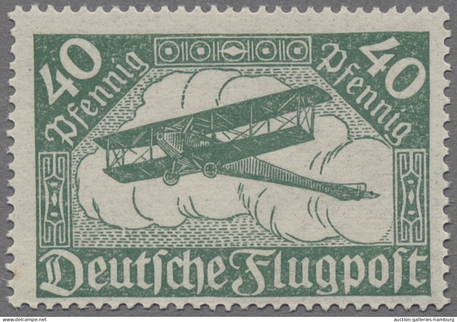 Deutsches Reich - Inflation: 1919, Flugpostmarken, Doppeldecker 40 Pfg. In Der G - Unused Stamps