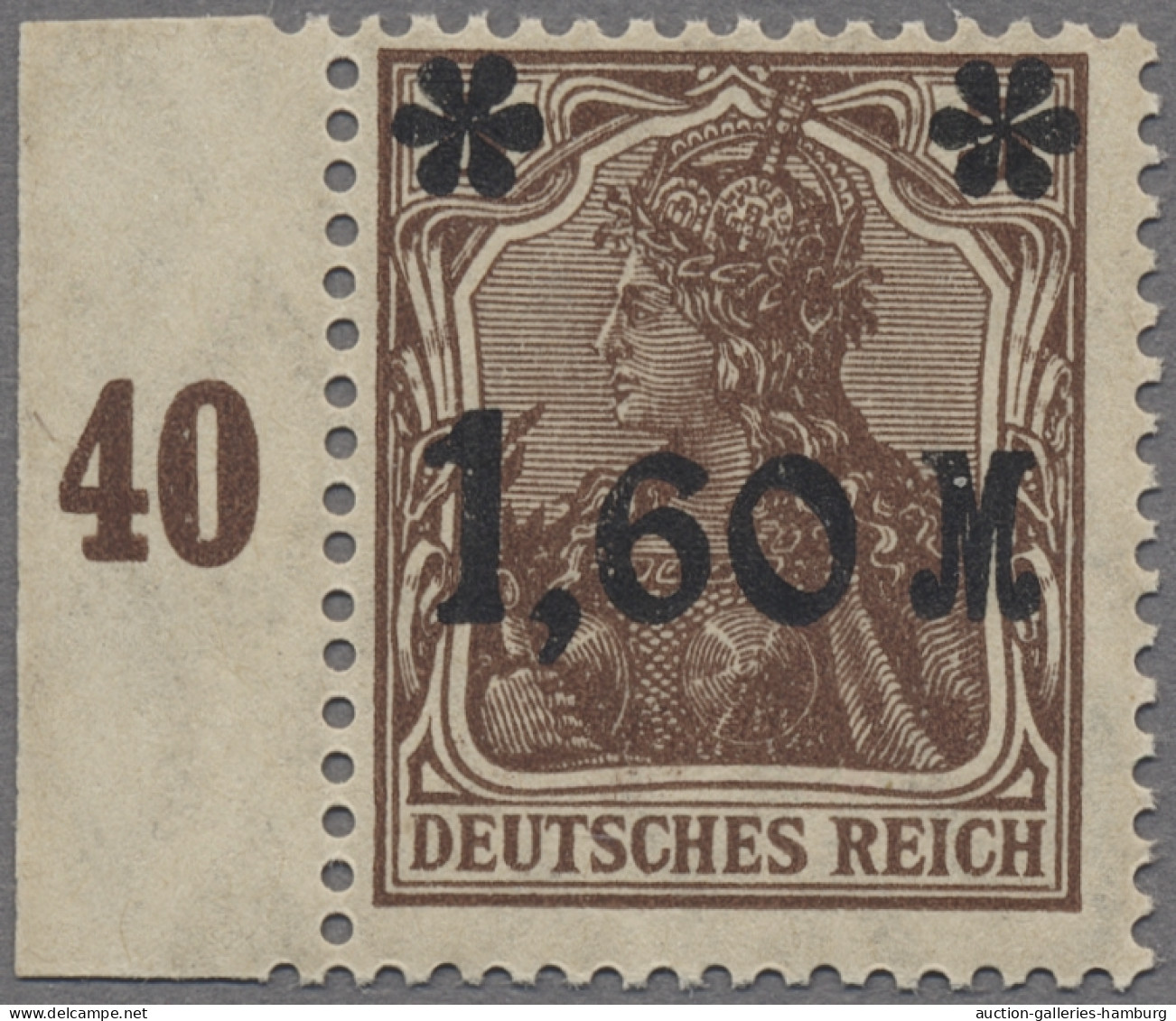 Deutsches Reich - Inflation: 1921, Germania Mit Aufdruck, 1.60 M Auf 5 Pf., Matt - Nuevos