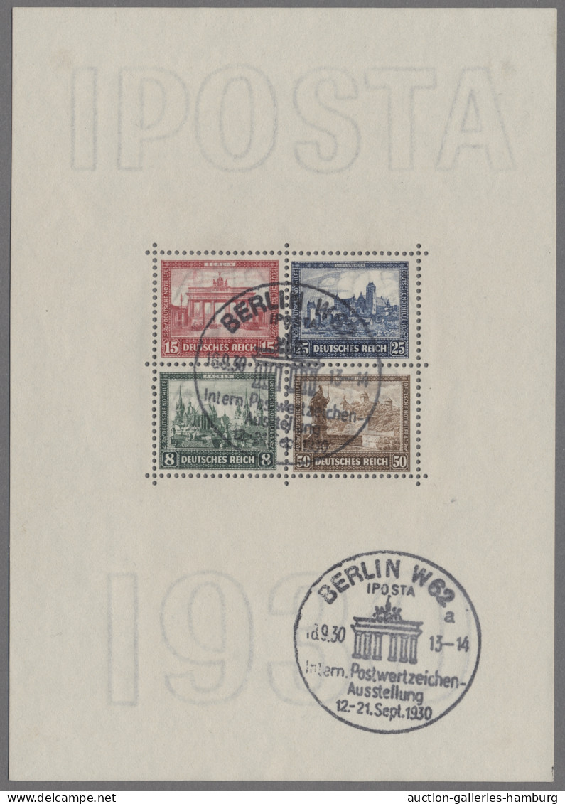 Deutsches Reich - Weimar: 1930, "IPOSTA"-Block Mit Entsprechendem Sonderstempel - Used Stamps