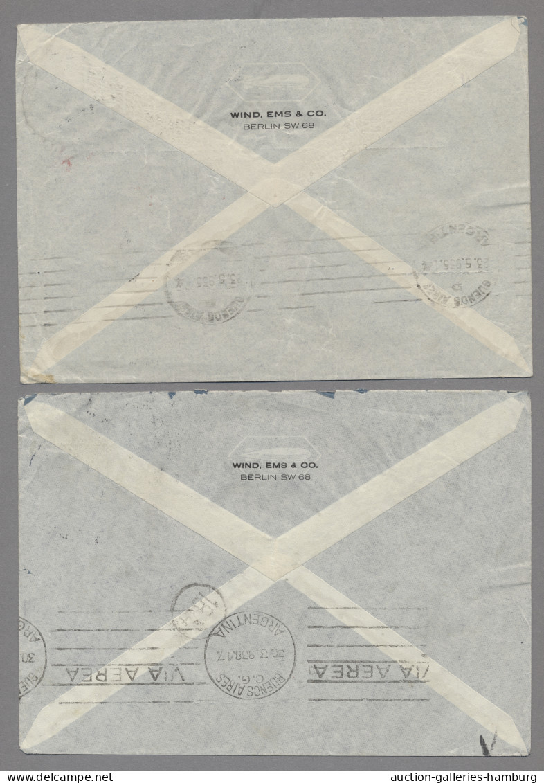 Deutsches Reich - 3. Reich: 1935, 1938; Zwei LP-Briefe Von Berlin Nach Buenos Ai - Lettres & Documents