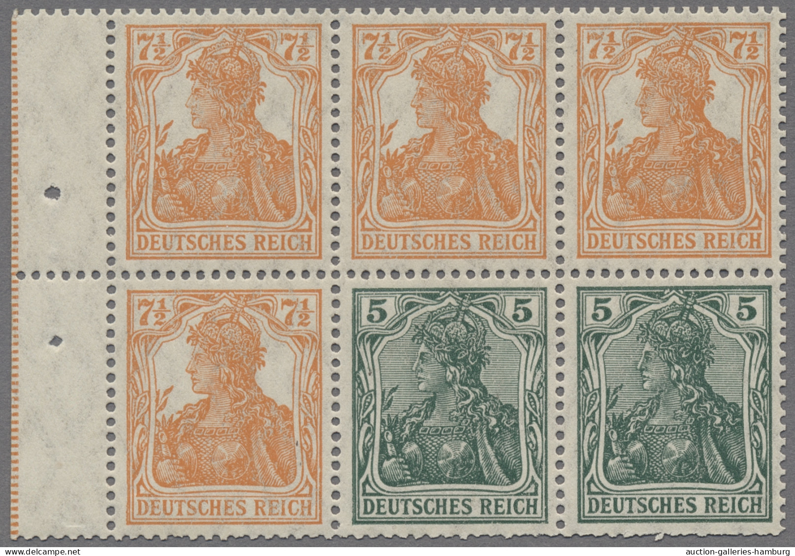 Deutsches Reich - Markenheftchenblätter: 1918-19, Germania, Markenheftchenblatt - Booklets