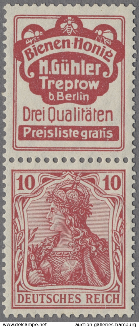 Deutsches Reich - Zusammendrucke: 1911, Senkrechter Zusammendruck Aus H-Blatt 6, - Se-Tenant