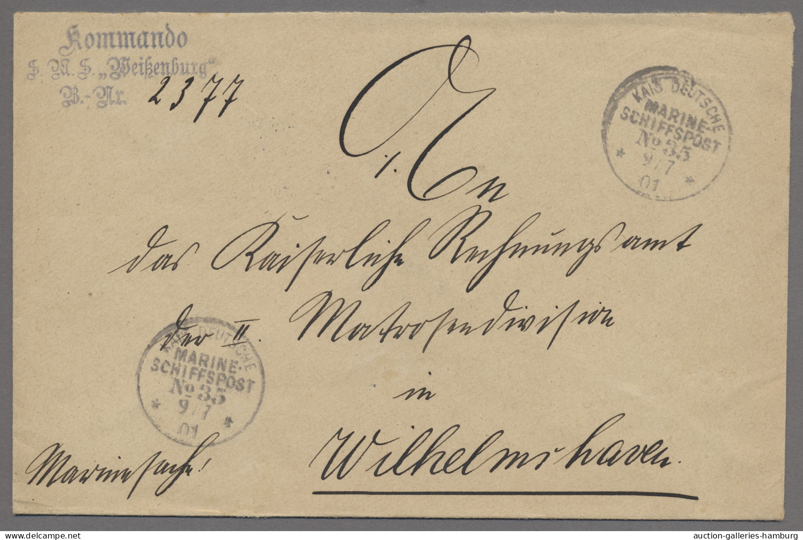 Deutsche Post In China - Stempel: 1901, MARINE-SCHIFFSPOST, MSP No. 35, Liniensc - Chine (bureaux)