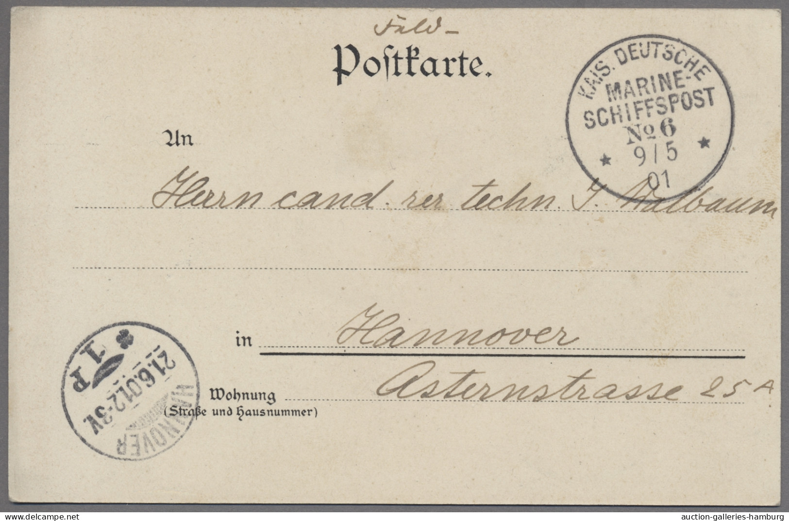 Deutsche Post In China - Stempel: 1901, FELDPOST BOXERAUFSTAND (LAZARETT), MSP N - Chine (bureaux)