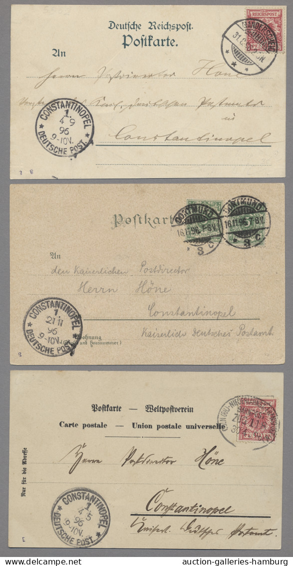 Deutsche Post In Der Türkei - Besonderheiten: 1896-1897, Fünf Ansichtskarten (da - Turquie (bureaux)