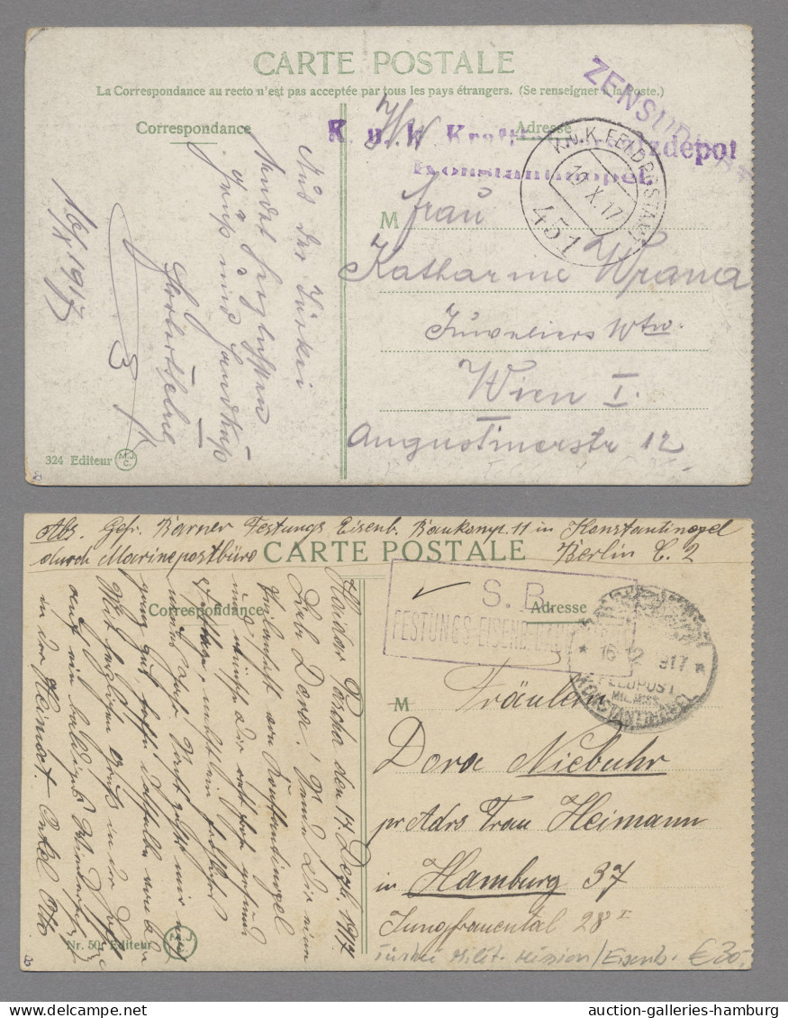 Militärmission: 1916-1918, 15 Belege, Davon Zwölf Mit Stempel Der Militärmission - Deutsche Post In Der Türkei