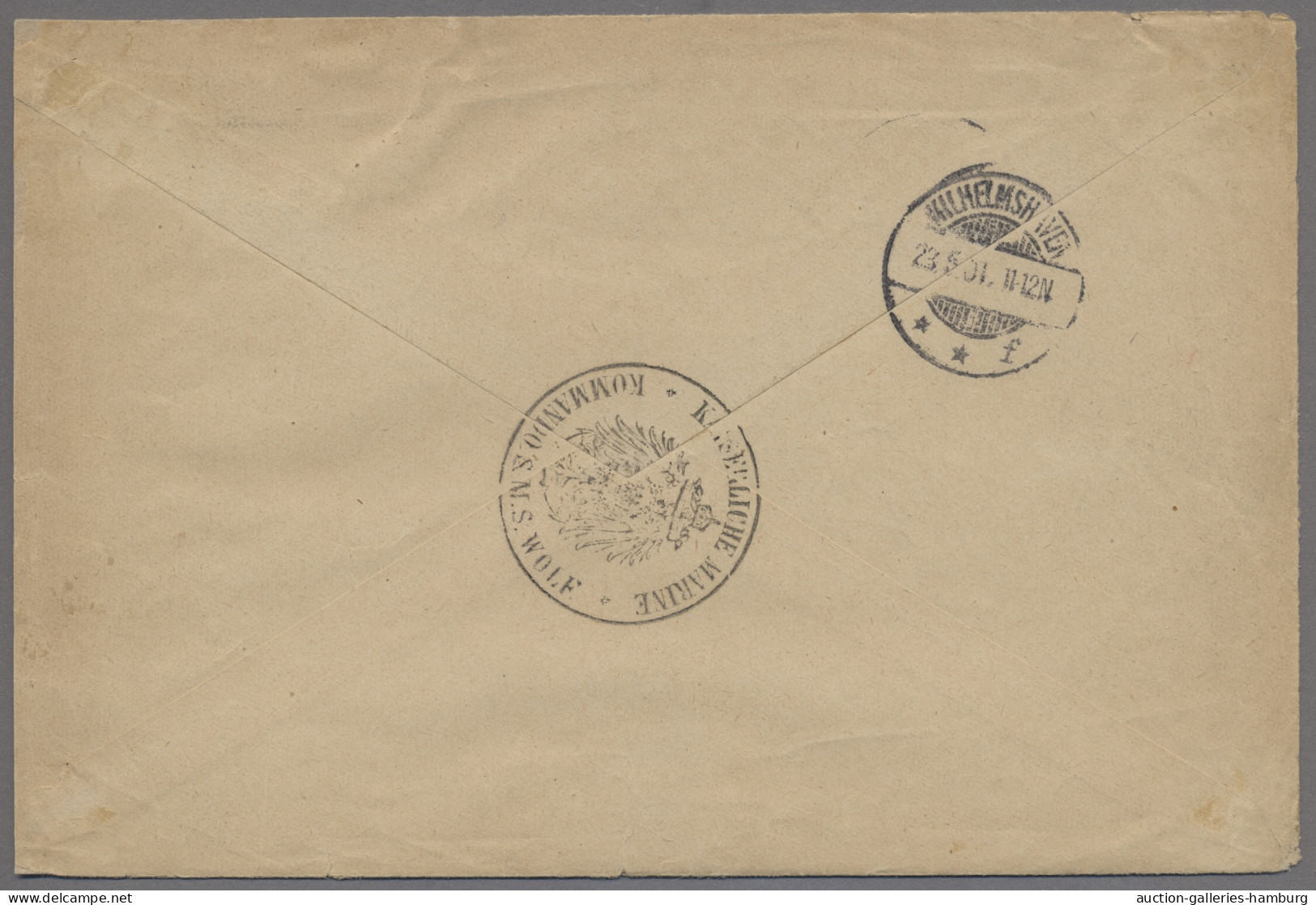 Deutsche Kolonien - Kamerun - Stempel: 1901, MSP No. 22, SMS Wolf, Dienstbrief M - Cameroun