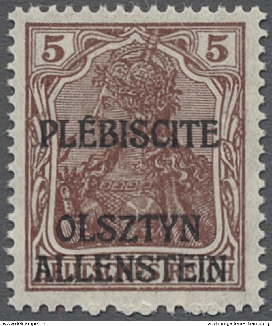 Deutsche Abstimmungsgebiete: Allenstein: 1920, Germania Farbänderungen, Nicht Ve - Autres & Non Classés