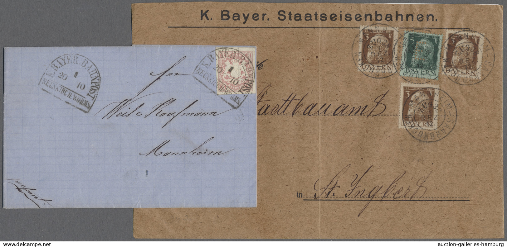 Deutsche Abstimmungsgebiete: Saargebiet - Besonderheiten: 1869-1920, BAYERN-VORL - Covers & Documents