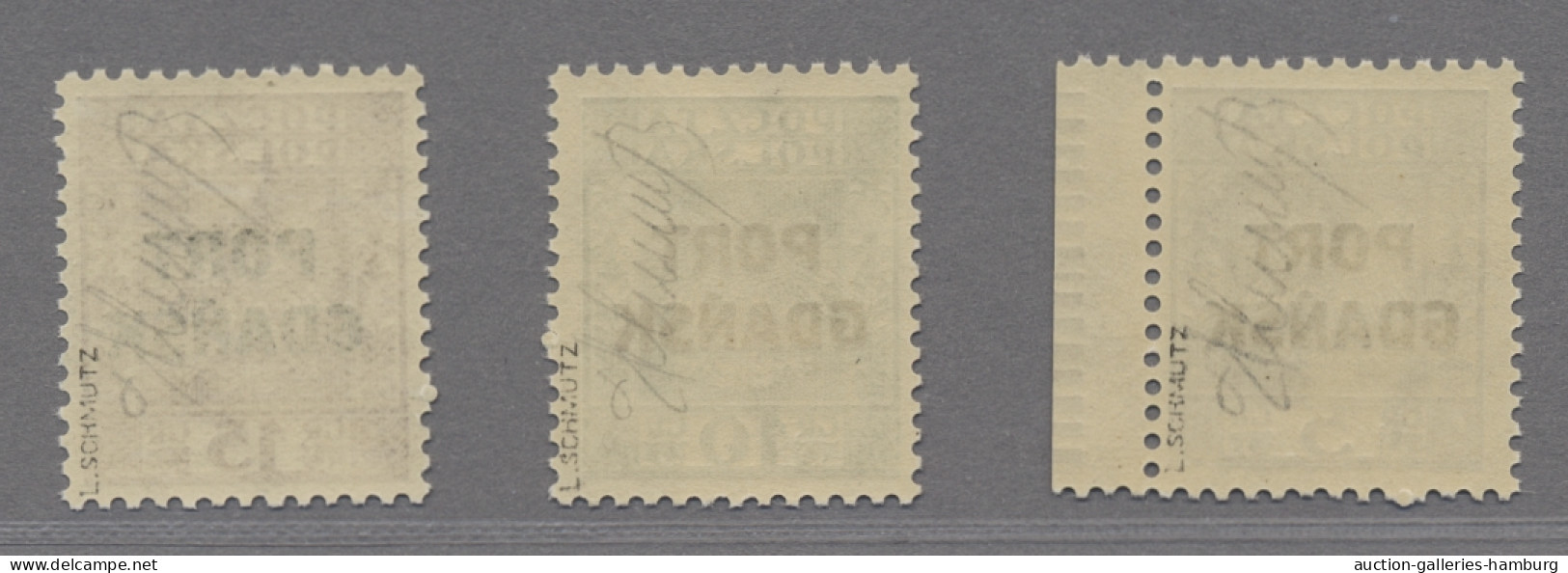 Danzig - Polnische Post (Port Gdansk): 1934, Freimarken 3 Werte Komplett, In Tad - Other & Unclassified